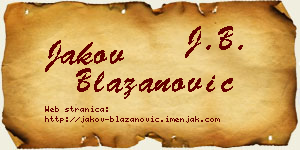 Jakov Blažanović vizit kartica